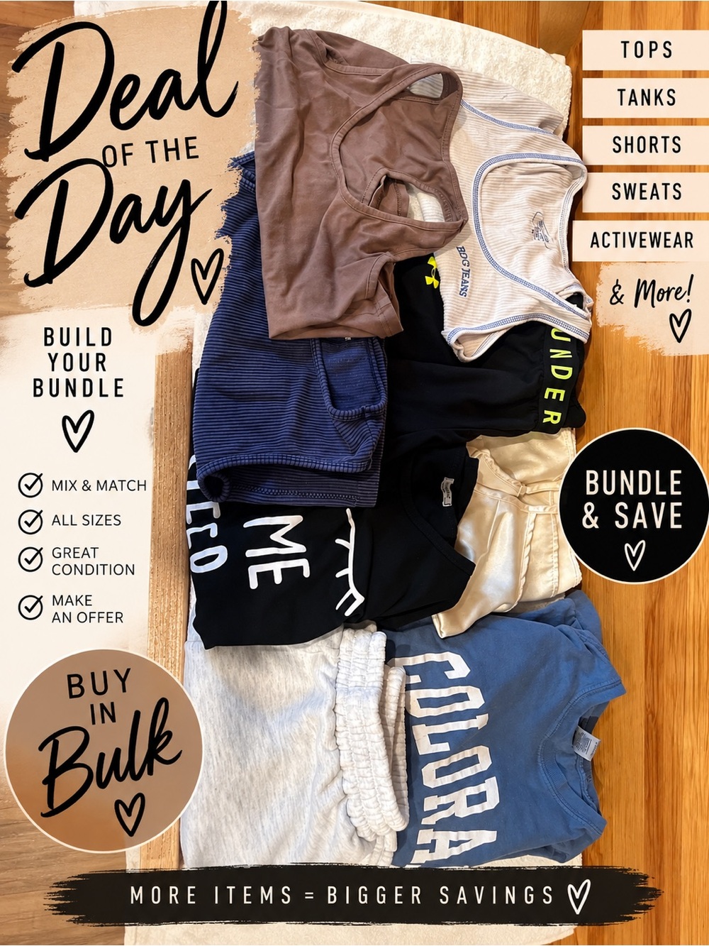 Women’s size medium Bundle - Assorted Blue, Gray, Brown, Black & Cream